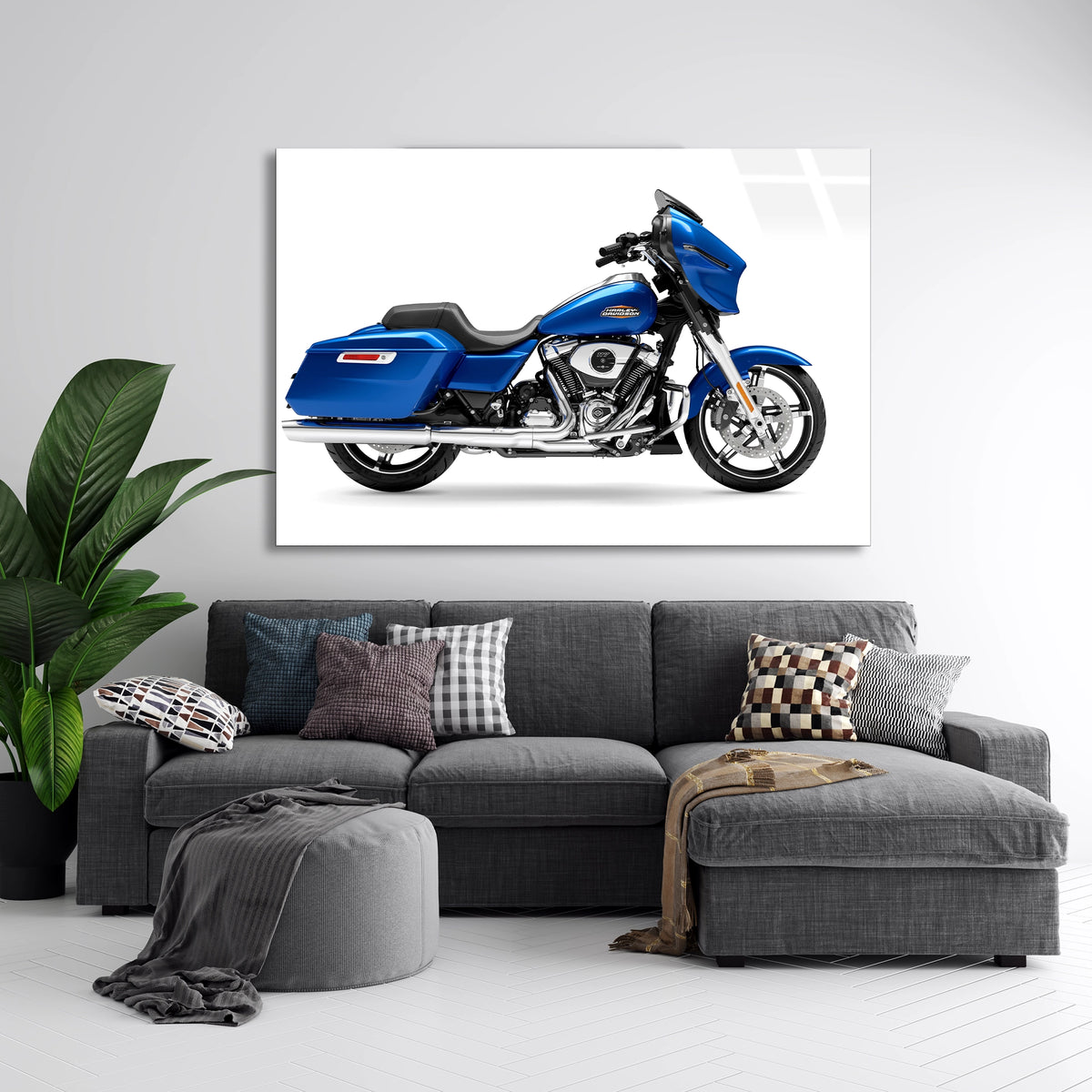 Mavi Motosiklet Cam Tablo