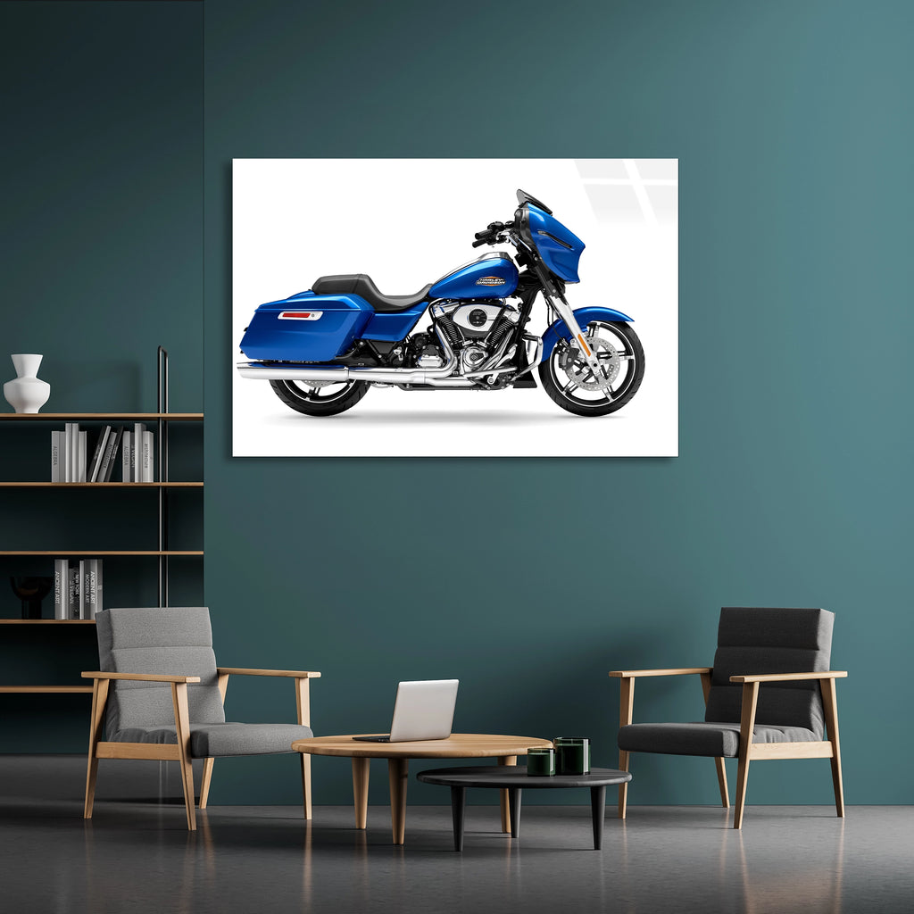 Mavi Motosiklet Cam Tablo