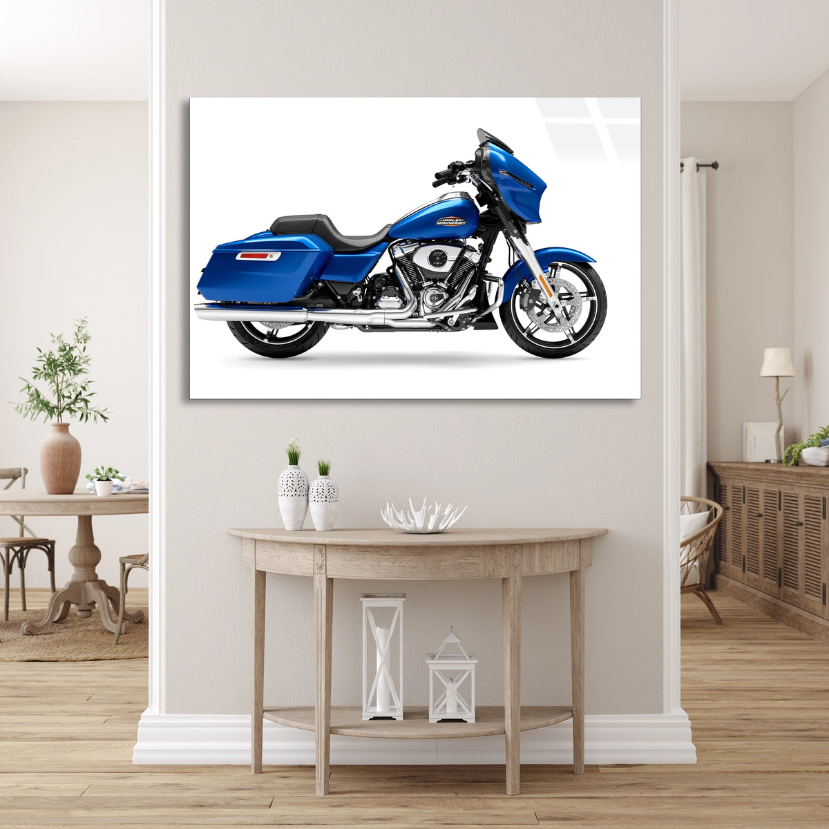 Mavi Motosiklet Cam Tablo