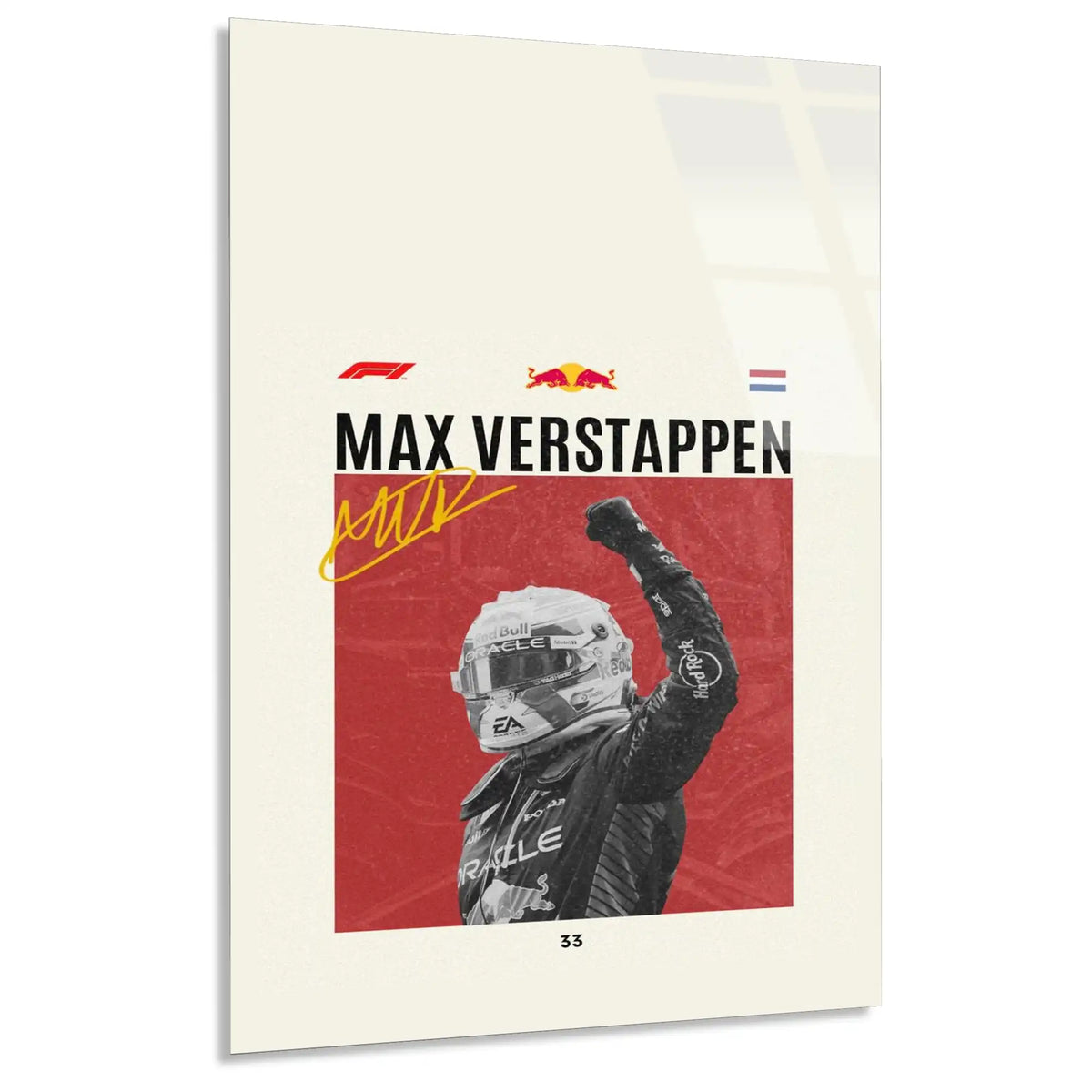 Max Verstappen Şampiyon Posteri F1 Cam Tablo – Formula 1 Duvar Dekoru - DEG0886