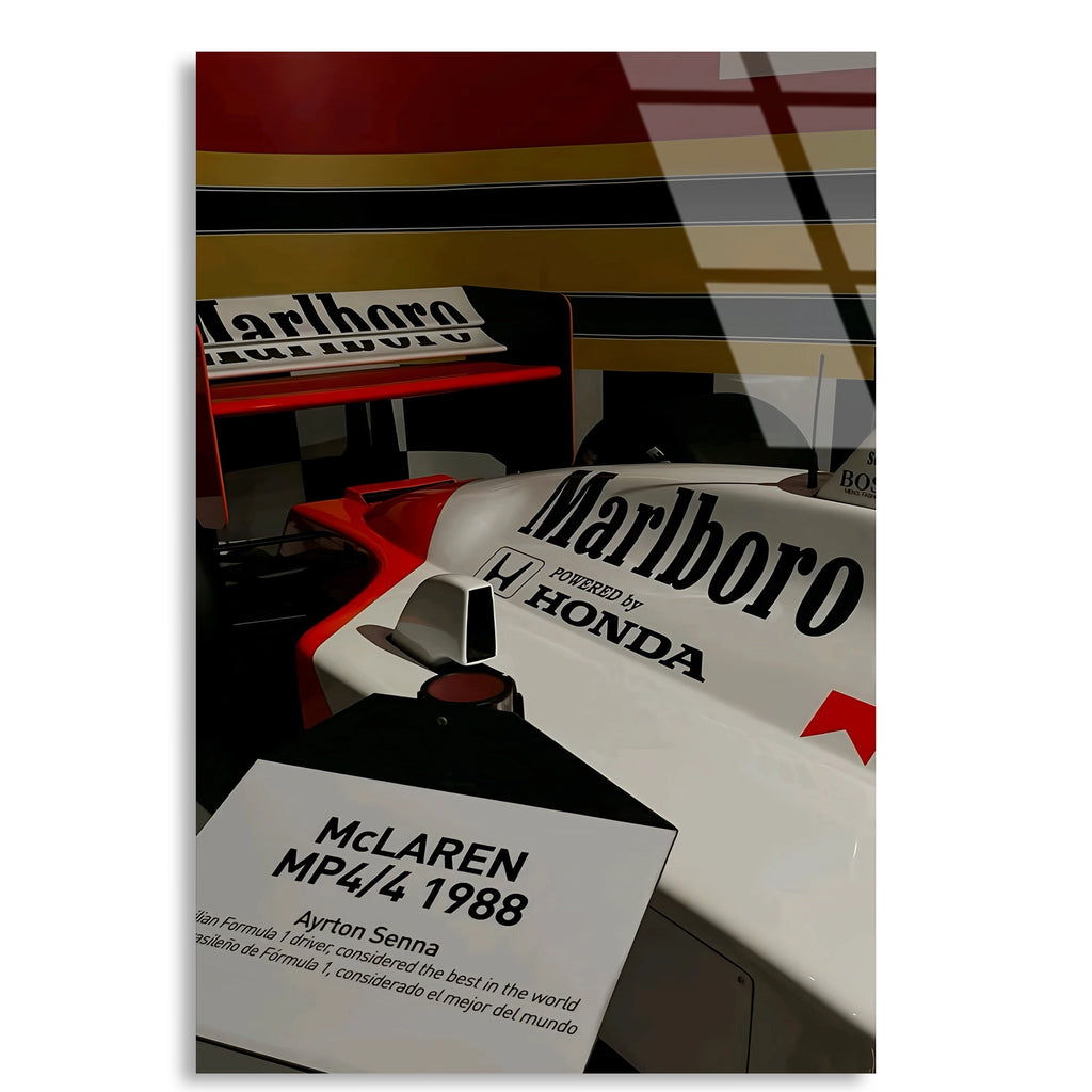 McLaren MP4/4 1988 Klasik F1 Cam Tablo – Formula 1 Duvar Dekoru - DEG0781