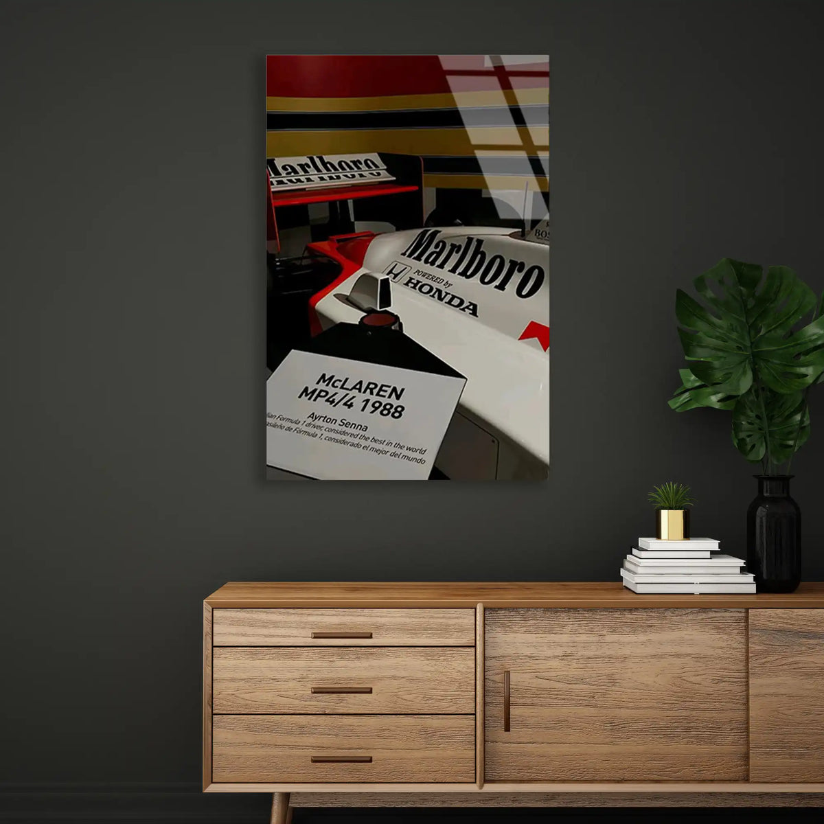 McLaren MP4/4 1988 Klasik F1 Cam Tablo – Formula 1 Duvar Dekoru - DEG0781