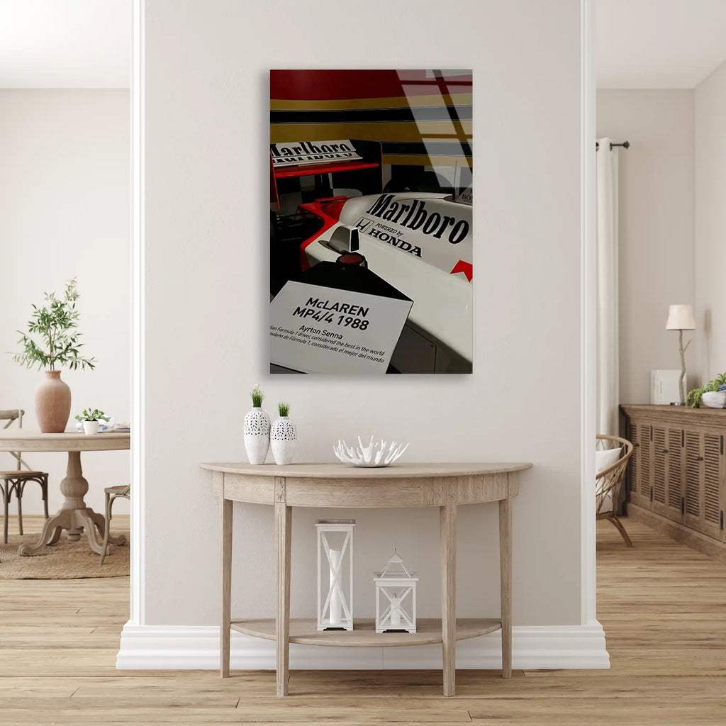 McLaren MP4/4 1988 Klasik F1 Cam Tablo – Formula 1 Duvar Dekoru - DEG0781