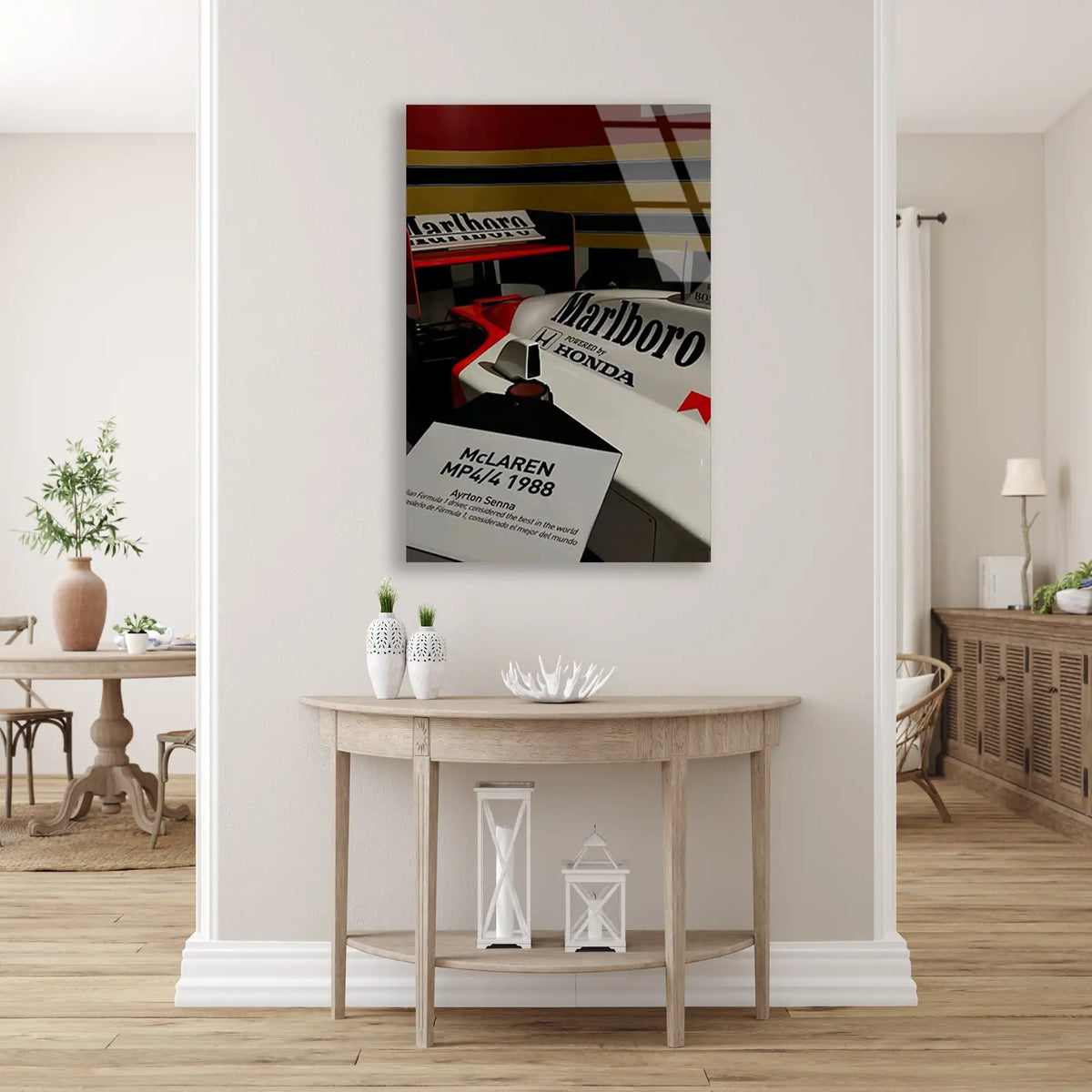 McLaren MP4/4 1988 Klasik F1 Cam Tablo – Formula 1 Duvar Dekoru - DEG0781