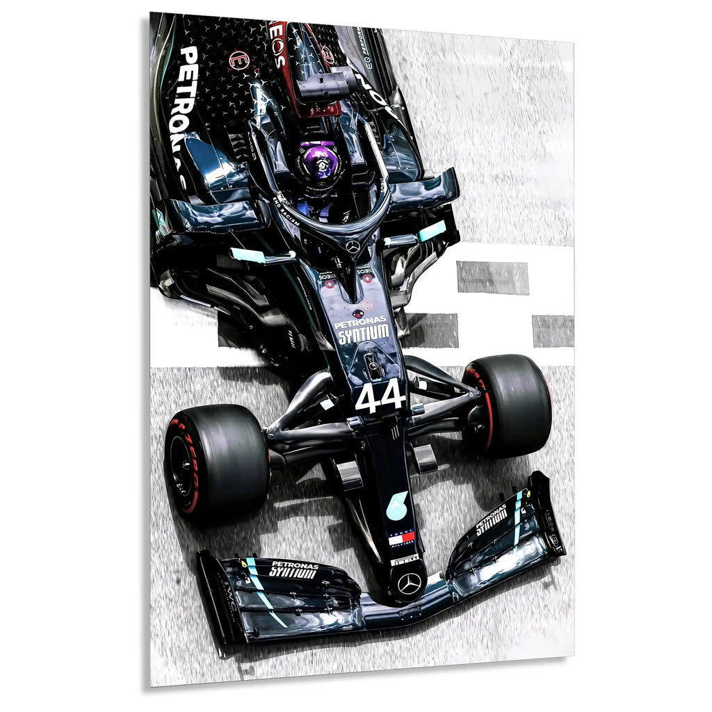 Mercedes 44 Üstten Görünüm F1 Cam Tablo – Formula 1 Duvar Dekoru - DEG0856
