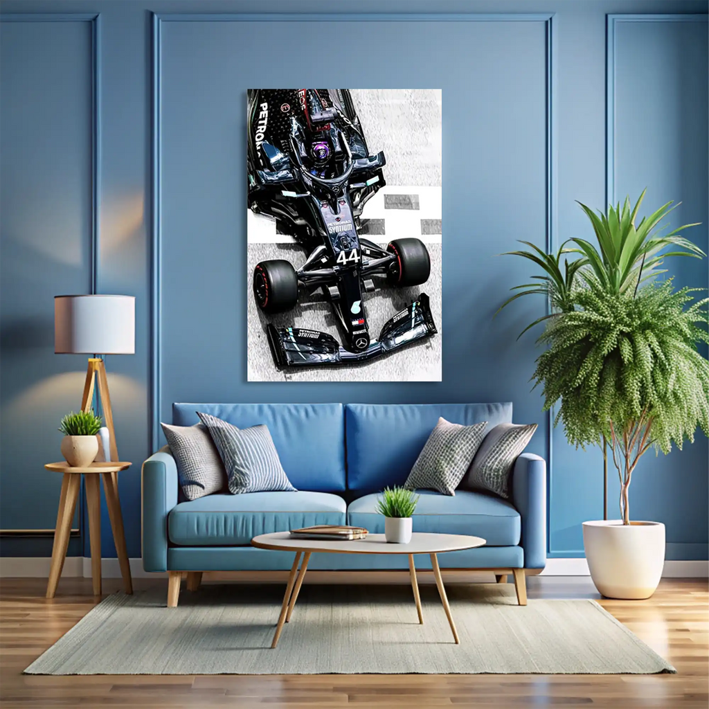 Mercedes 44 Üstten Görünüm F1 Cam Tablo – Formula 1 Duvar Dekoru - DEG0856