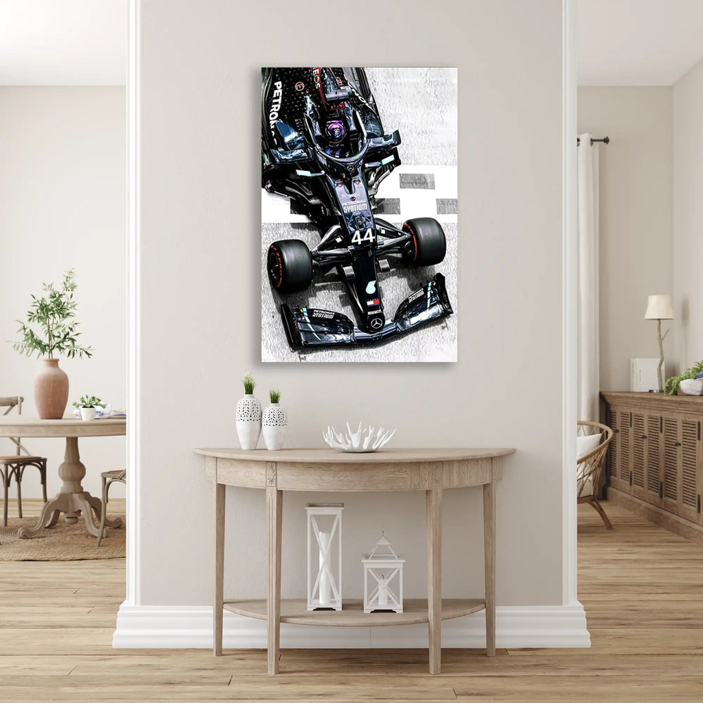 Mercedes 44 Üstten Görünüm F1 Cam Tablo – Formula 1 Duvar Dekoru - DEG0856