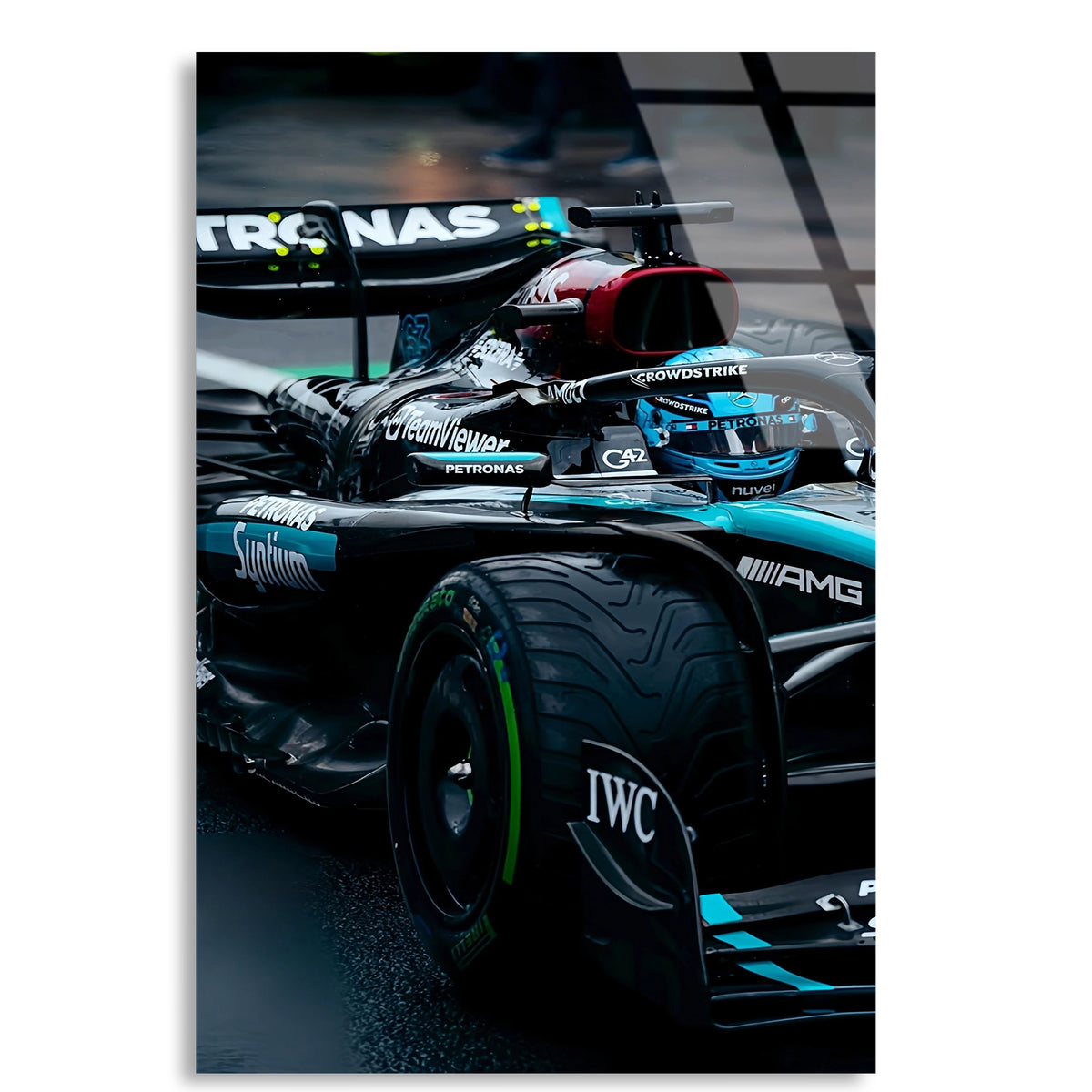 Mercedes Arka Görünüm F1 Cam Tablo – Formula 1 Duvar Dekoru - DEG0834