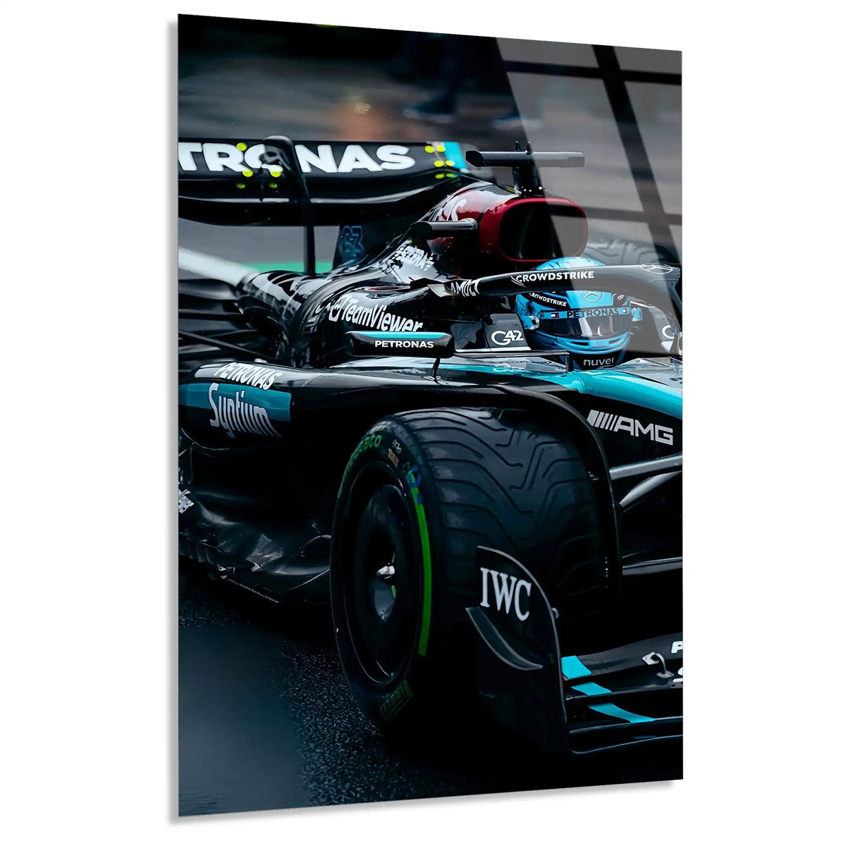 Mercedes Arka Görünüm F1 Cam Tablo – Formula 1 Duvar Dekoru - DEG0834