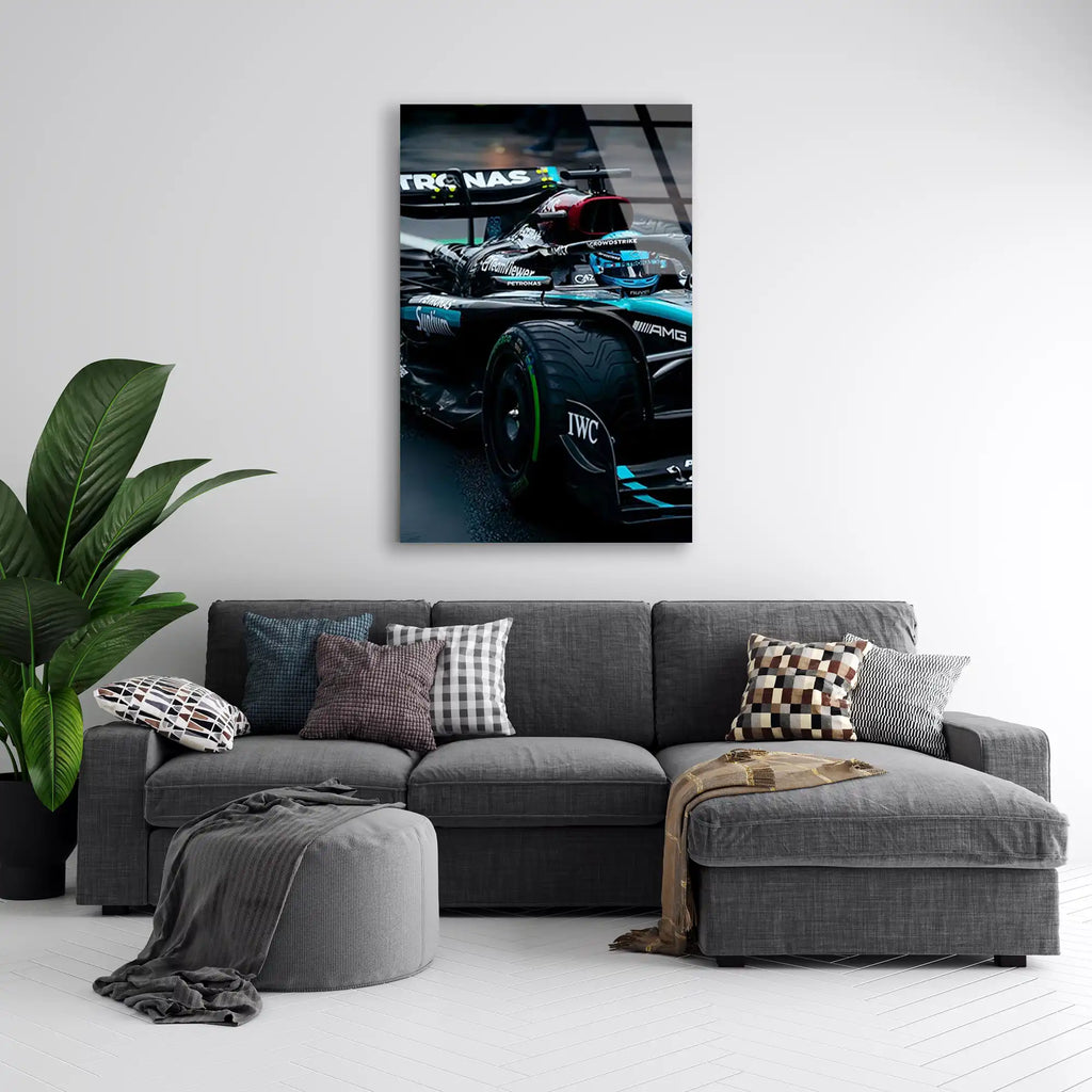 Mercedes Arka Görünüm F1 Cam Tablo – Formula 1 Duvar Dekoru - DEG0834