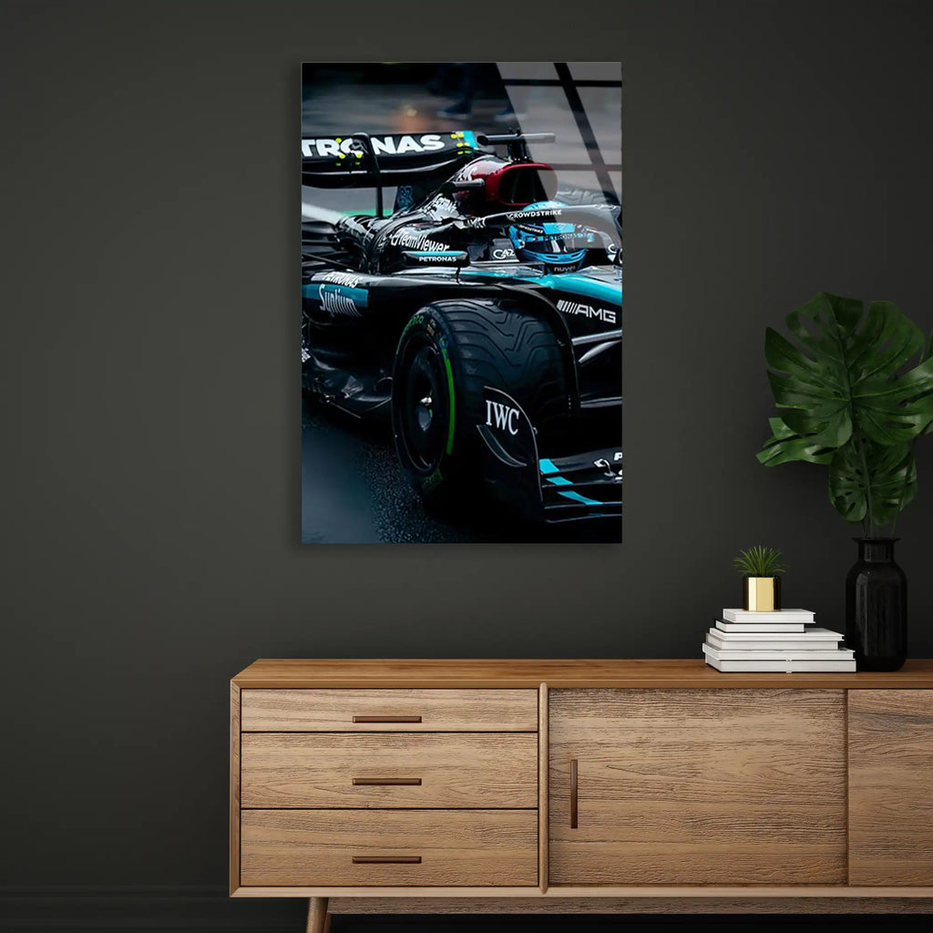Mercedes Arka Görünüm F1 Cam Tablo – Formula 1 Duvar Dekoru - DEG0834