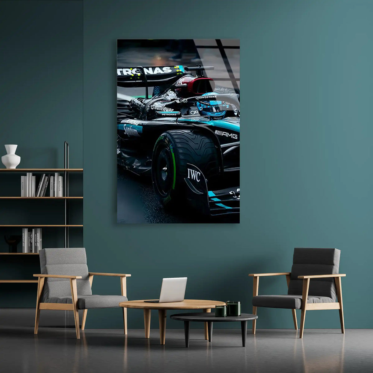 Mercedes Arka Görünüm F1 Cam Tablo – Formula 1 Duvar Dekoru - DEG0834