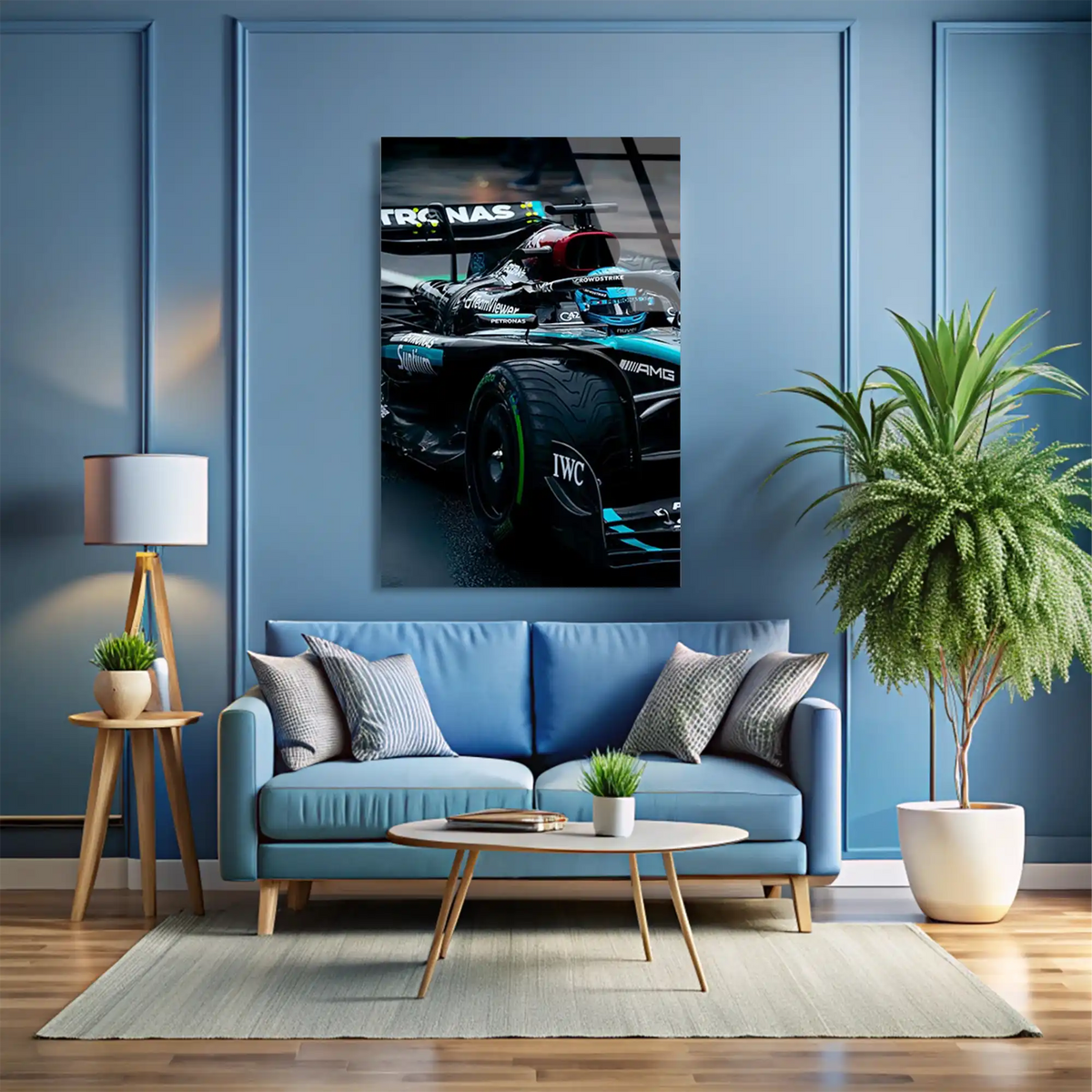 Mercedes Arka Görünüm F1 Cam Tablo – Formula 1 Duvar Dekoru - DEG0834