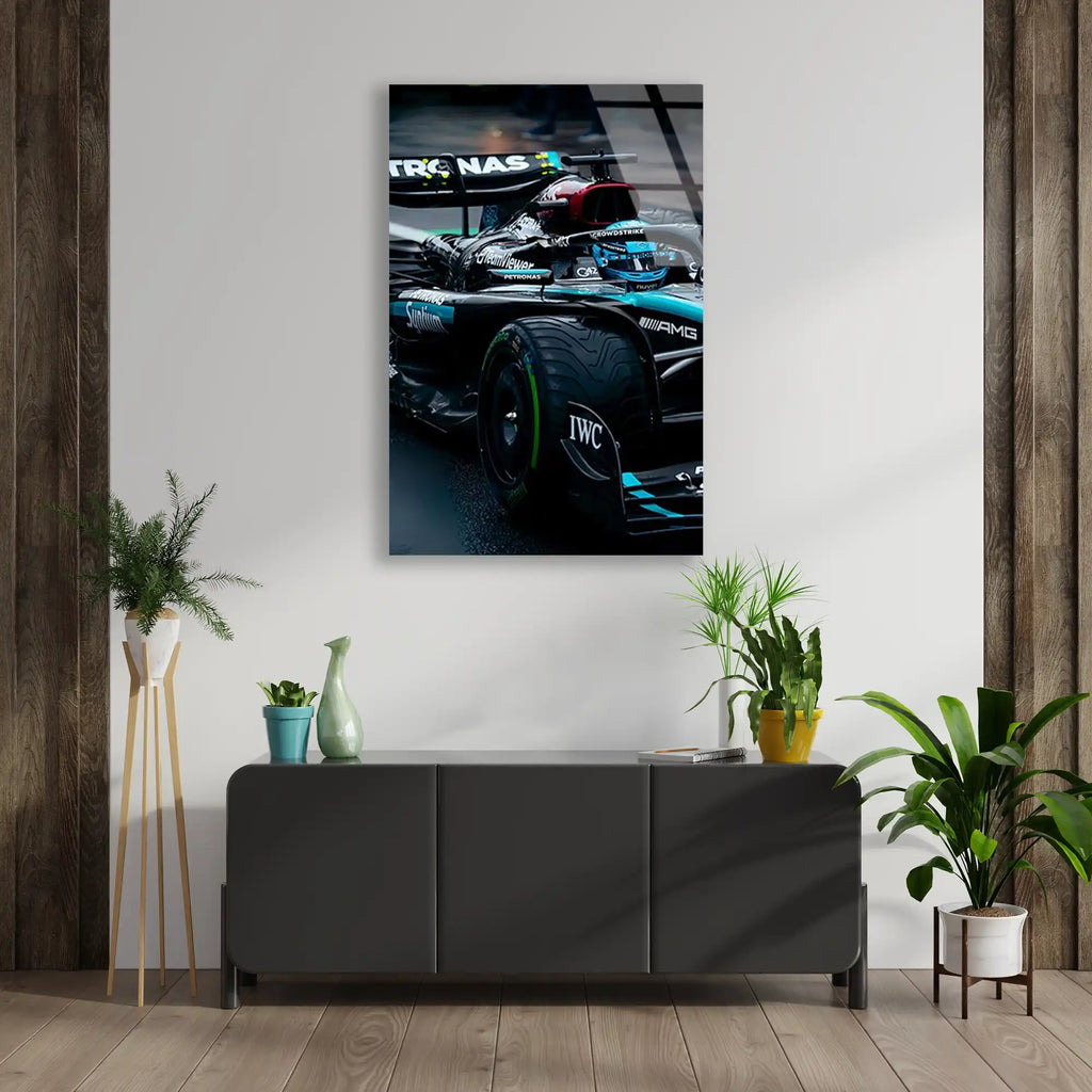 Mercedes Arka Görünüm F1 Cam Tablo – Formula 1 Duvar Dekoru - DEG0834