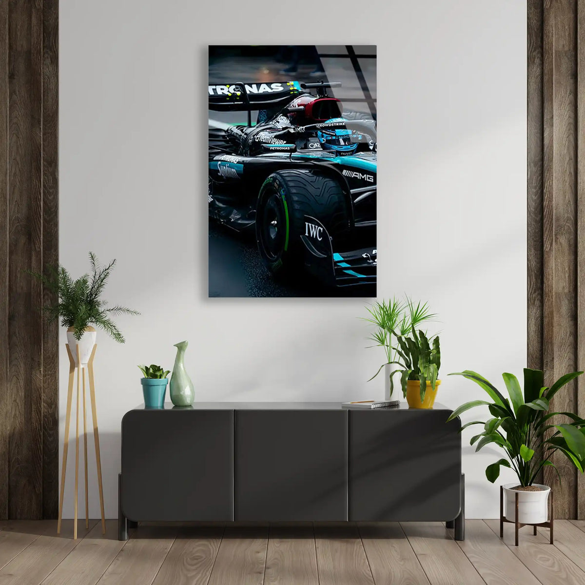 Mercedes Arka Görünüm F1 Cam Tablo – Formula 1 Duvar Dekoru - DEG0834