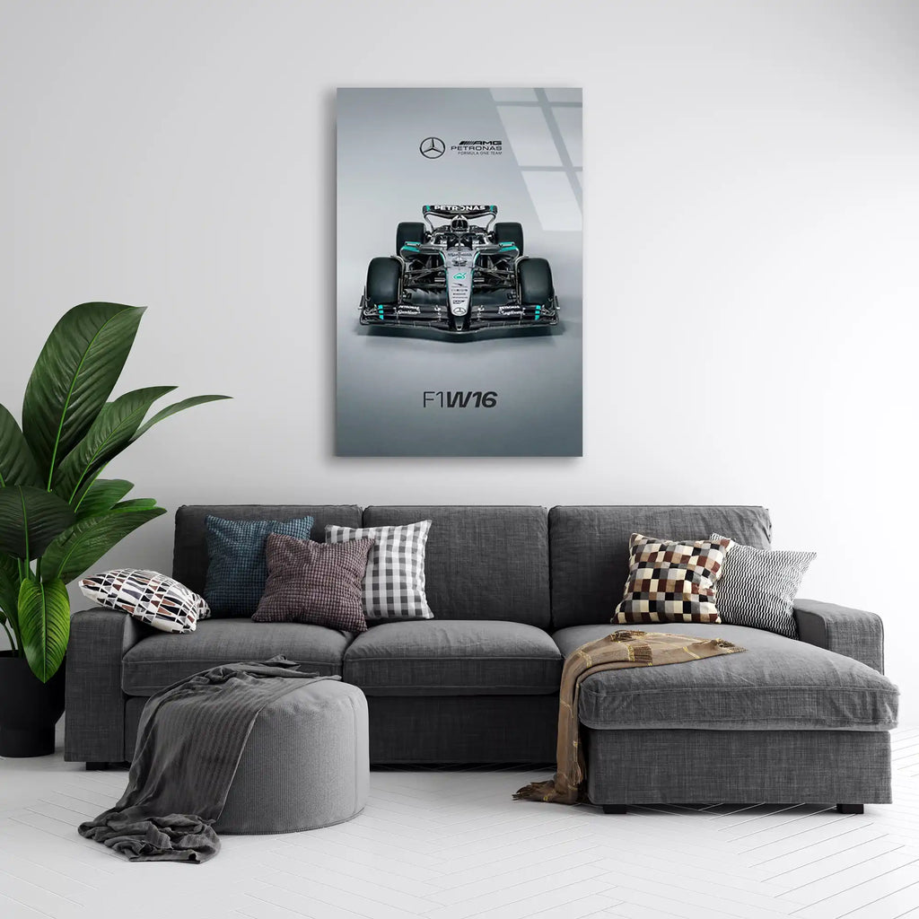 Mercedes F1 W16 Önden F1 Cam Tablo – Formula 1 Duvar Dekoru - DEG0863
