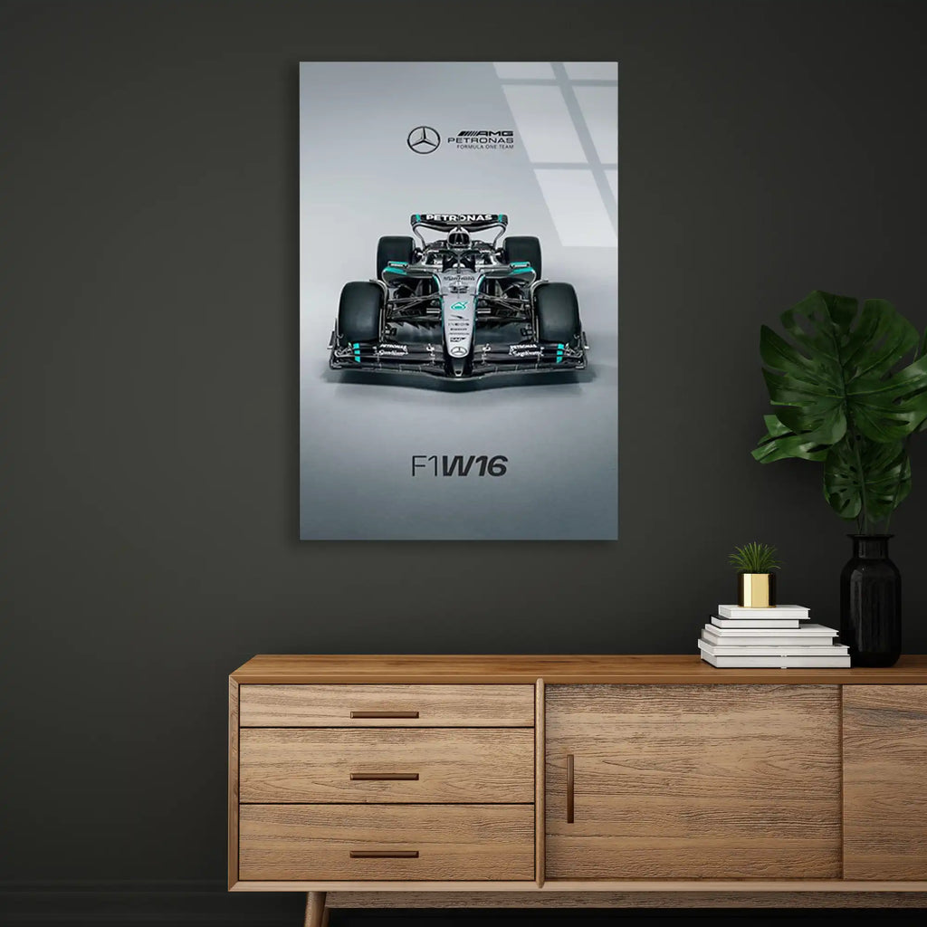 Mercedes F1 W16 Önden F1 Cam Tablo – Formula 1 Duvar Dekoru - DEG0863
