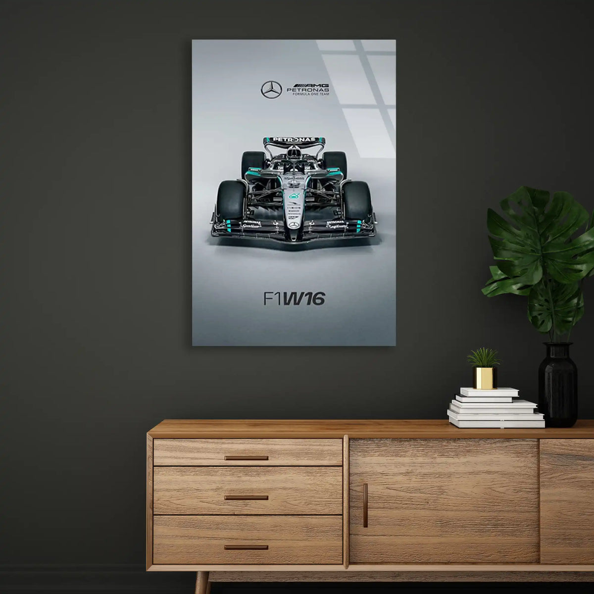 Mercedes F1 W16 Önden F1 Cam Tablo – Formula 1 Duvar Dekoru - DEG0863