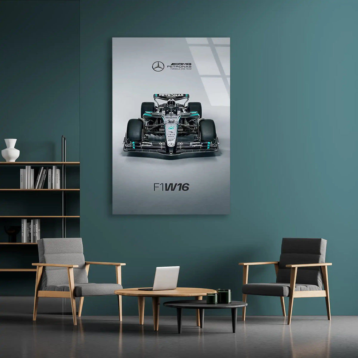 Mercedes F1 W16 Önden F1 Cam Tablo – Formula 1 Duvar Dekoru - DEG0863