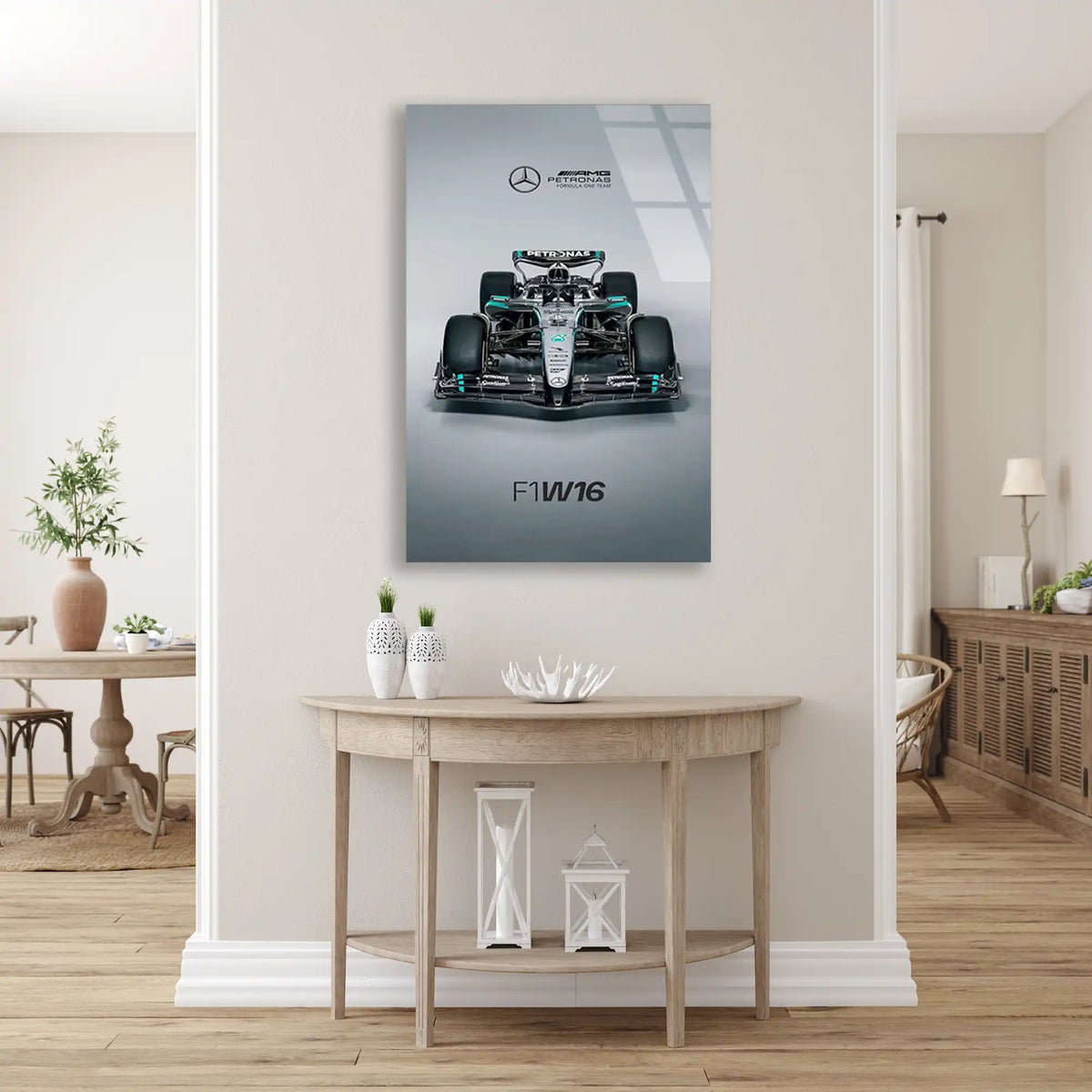 Mercedes F1 W16 Önden F1 Cam Tablo – Formula 1 Duvar Dekoru - DEG0863