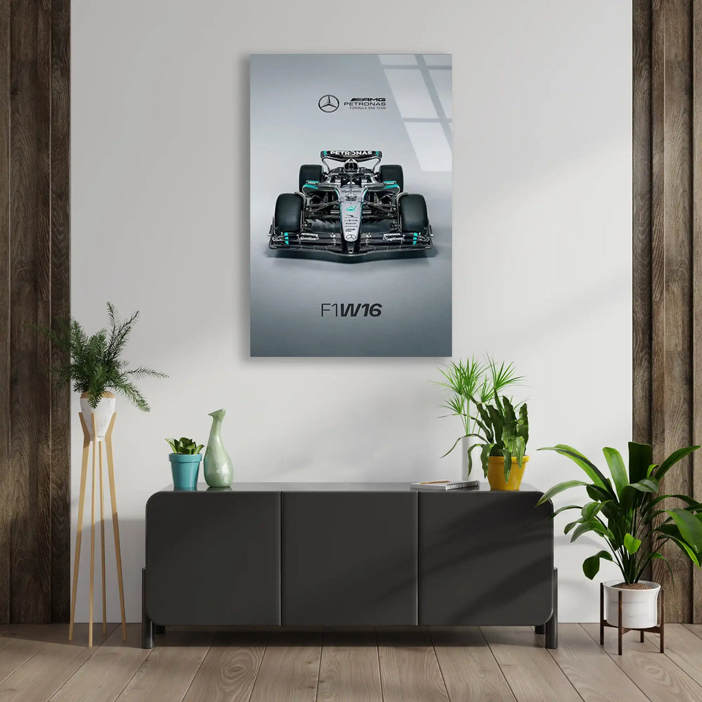 Mercedes F1 W16 Önden F1 Cam Tablo – Formula 1 Duvar Dekoru - DEG0863