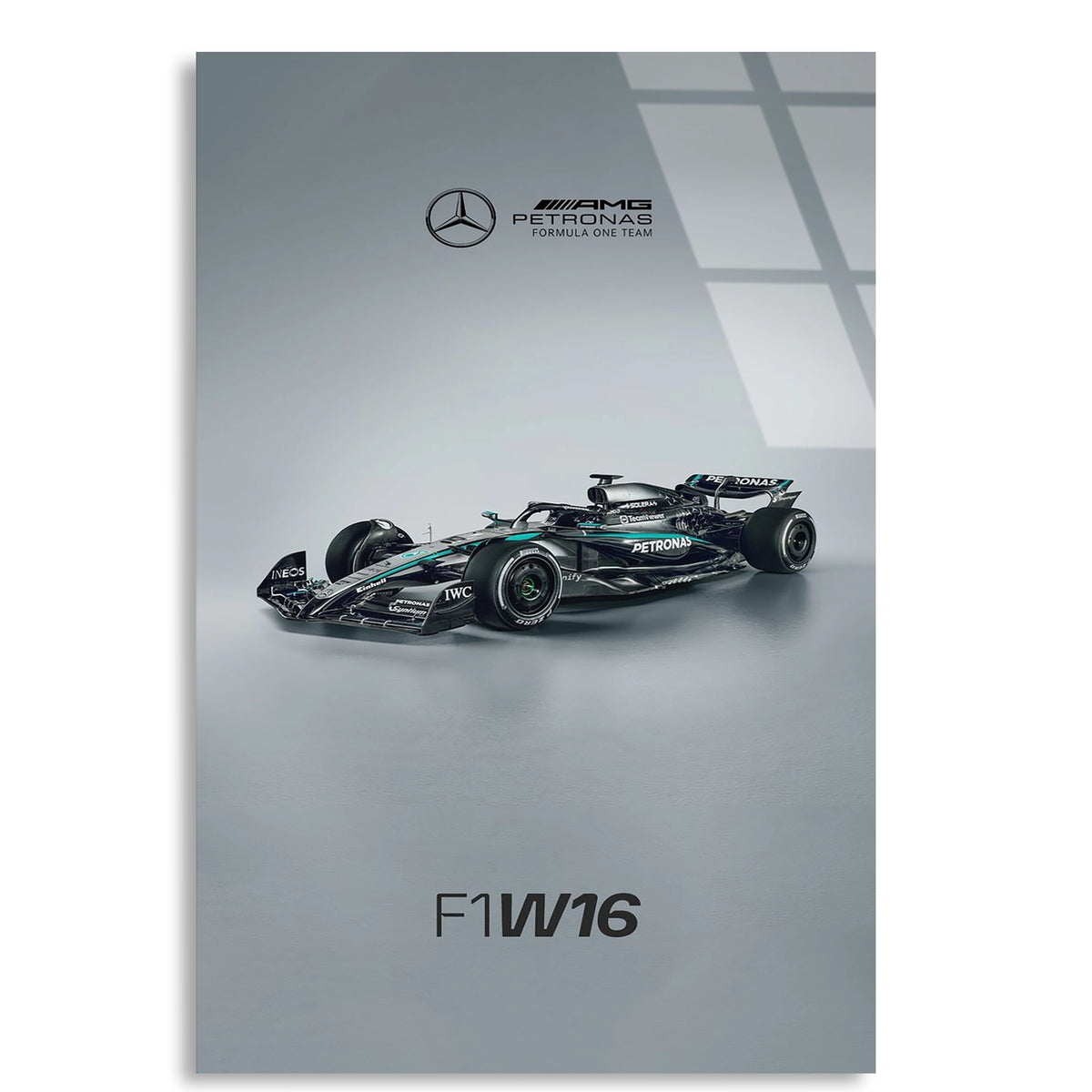 Mercedes F1 W16 Yan F1 Cam Tablo – Formula 1 Duvar Dekoru - DEG0864