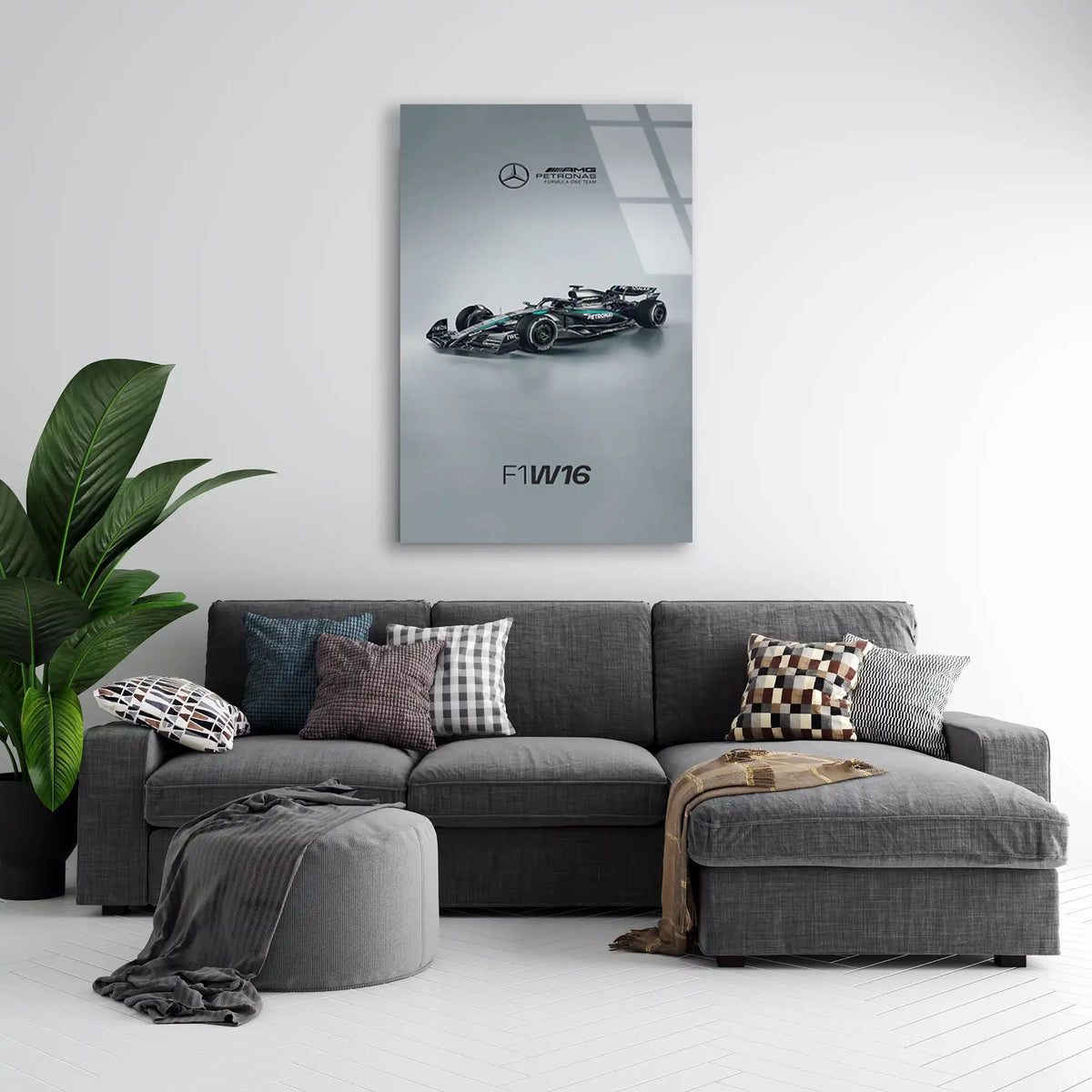 Mercedes F1 W16 Yan F1 Cam Tablo – Formula 1 Duvar Dekoru - DEG0864