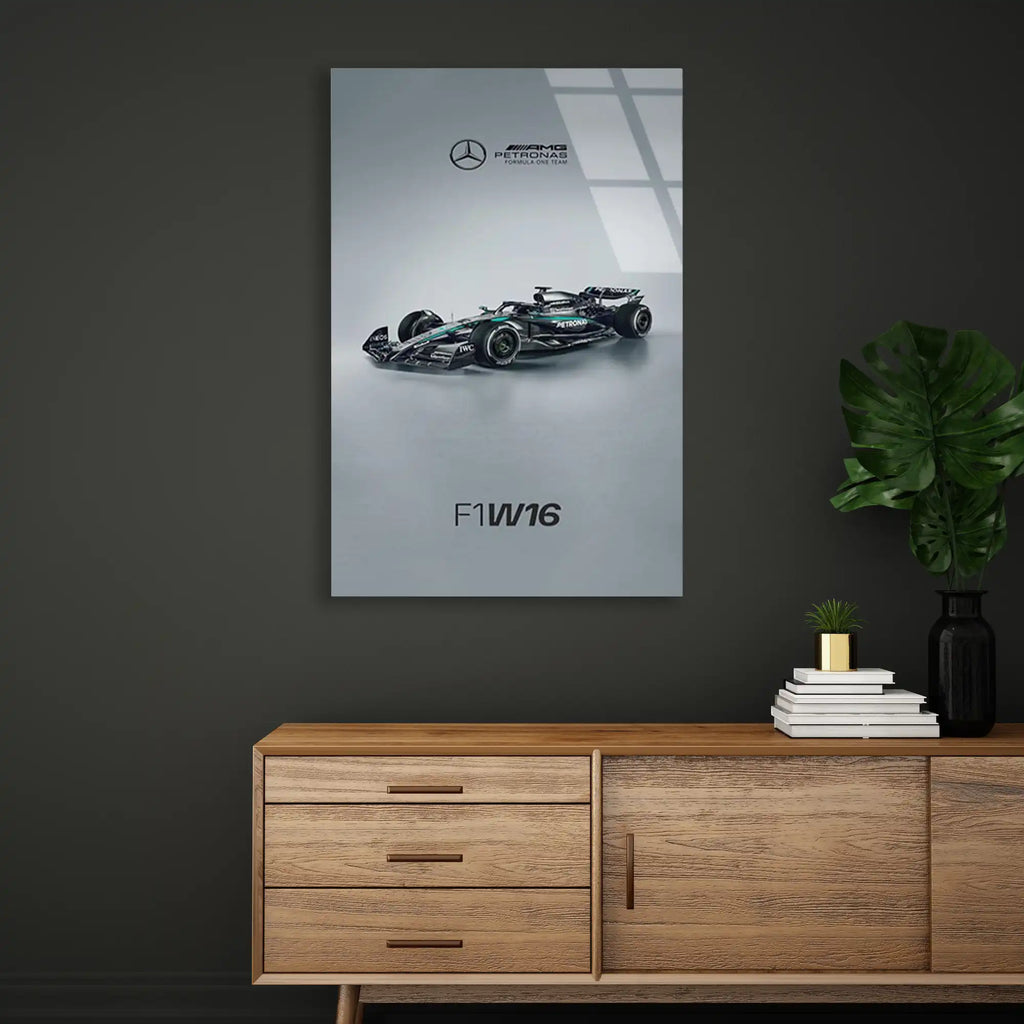 Mercedes F1 W16 Yan F1 Cam Tablo – Formula 1 Duvar Dekoru - DEG0864
