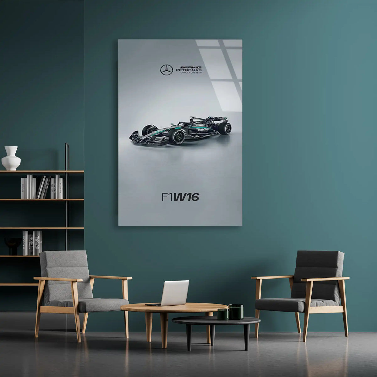 Mercedes F1 W16 Yan F1 Cam Tablo – Formula 1 Duvar Dekoru - DEG0864