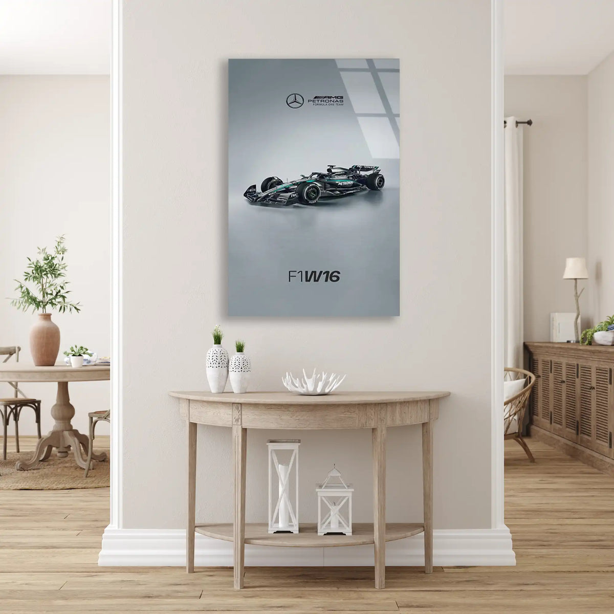 Mercedes F1 W16 Yan F1 Cam Tablo – Formula 1 Duvar Dekoru - DEG0864