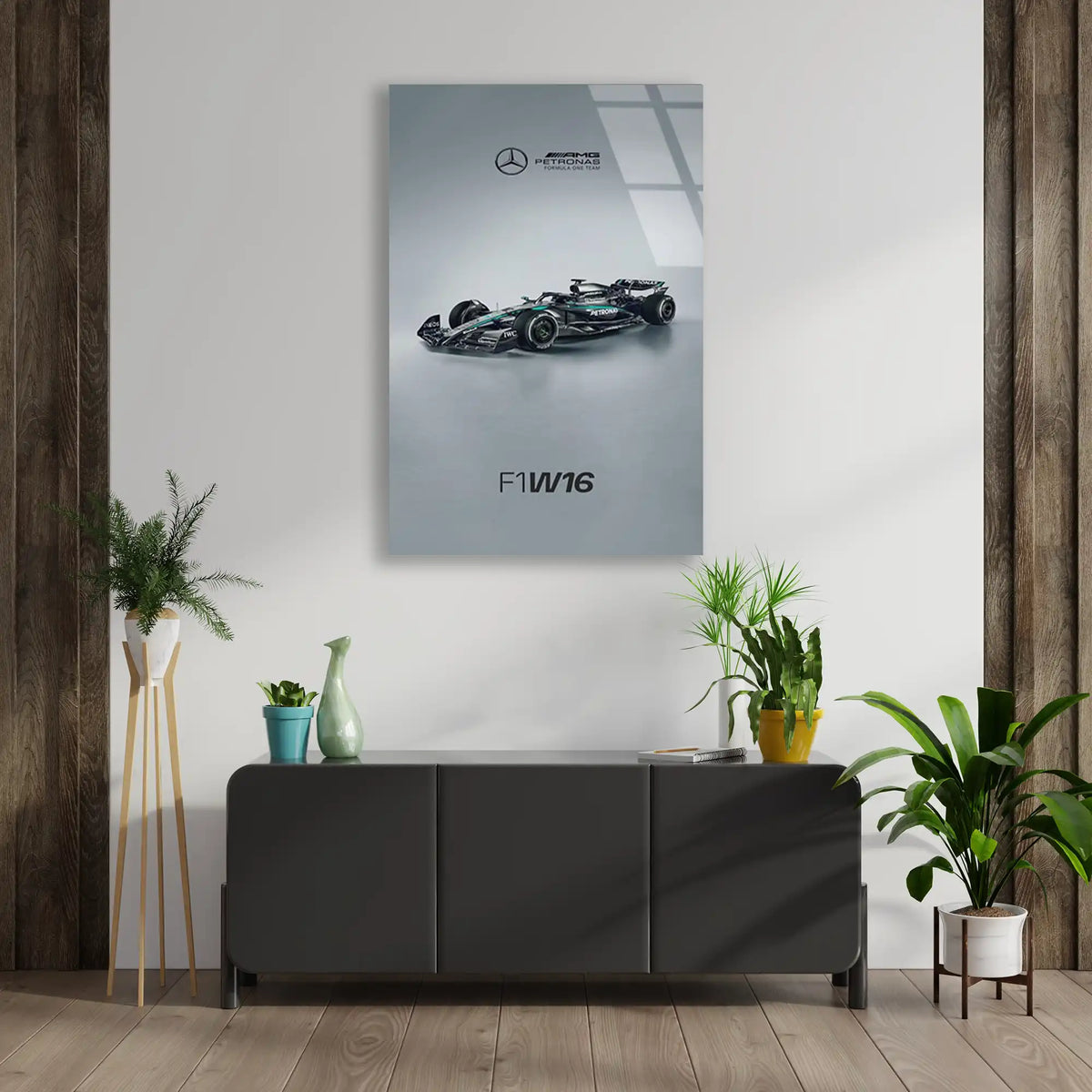 Mercedes F1 W16 Yan F1 Cam Tablo – Formula 1 Duvar Dekoru - DEG0864