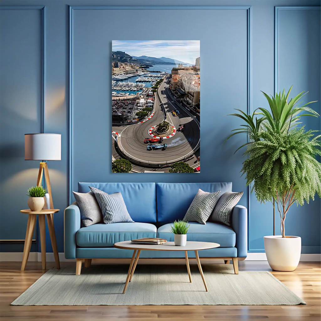Monaco Pisti Havadan F1 Cam Tablo – Formula 1 Duvar Dekoru - DEG0878