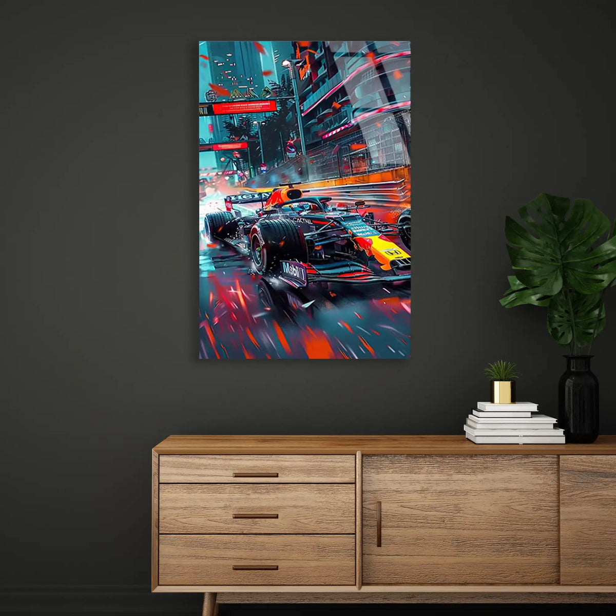Neon Cyberpunk Formula 1 F1 Cam Tablo – Formula 1 Duvar Dekoru - DEG0870