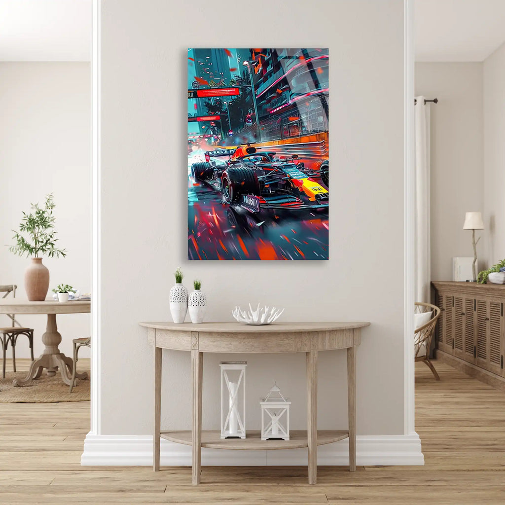 Neon Cyberpunk Formula 1 F1 Cam Tablo – Formula 1 Duvar Dekoru - DEG0870