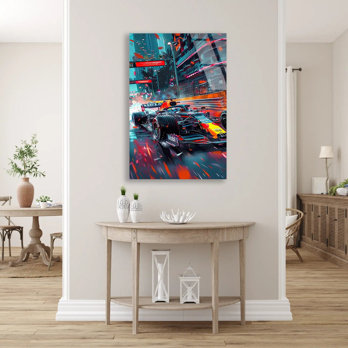 Neon Cyberpunk Formula 1 F1 Cam Tablo – Formula 1 Duvar Dekoru - DEG0870