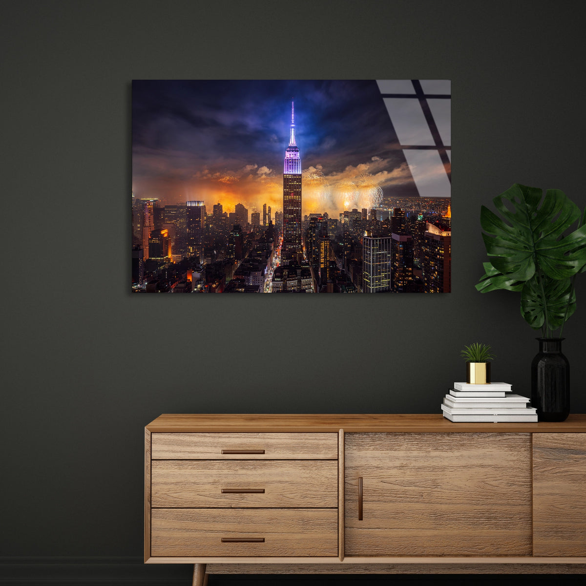 New York Manzarası Cam Tablo