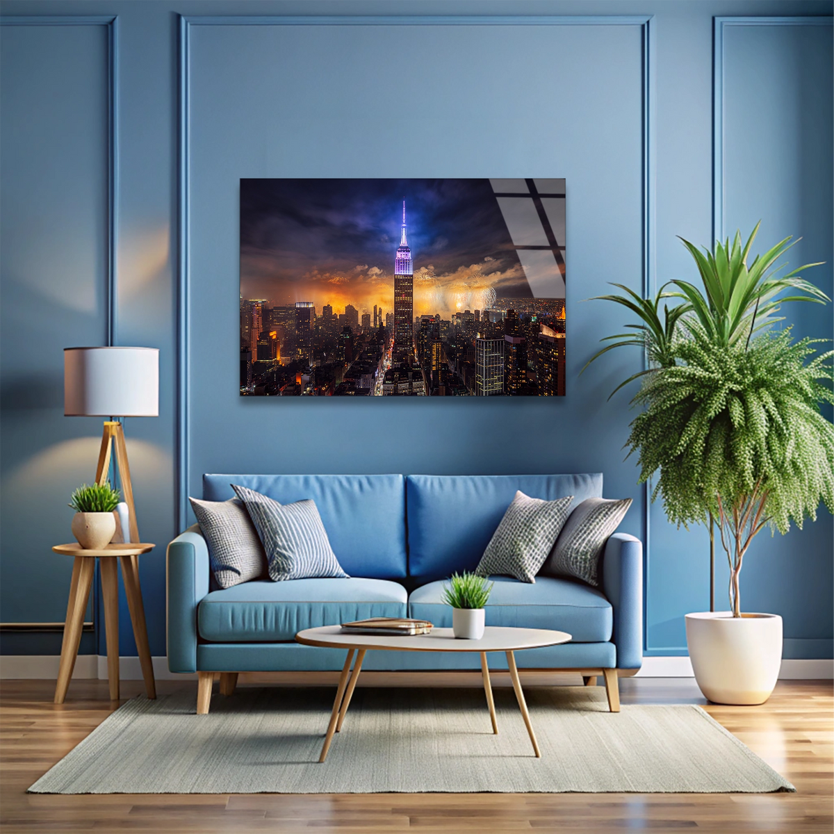 New York Manzarası Cam Tablo