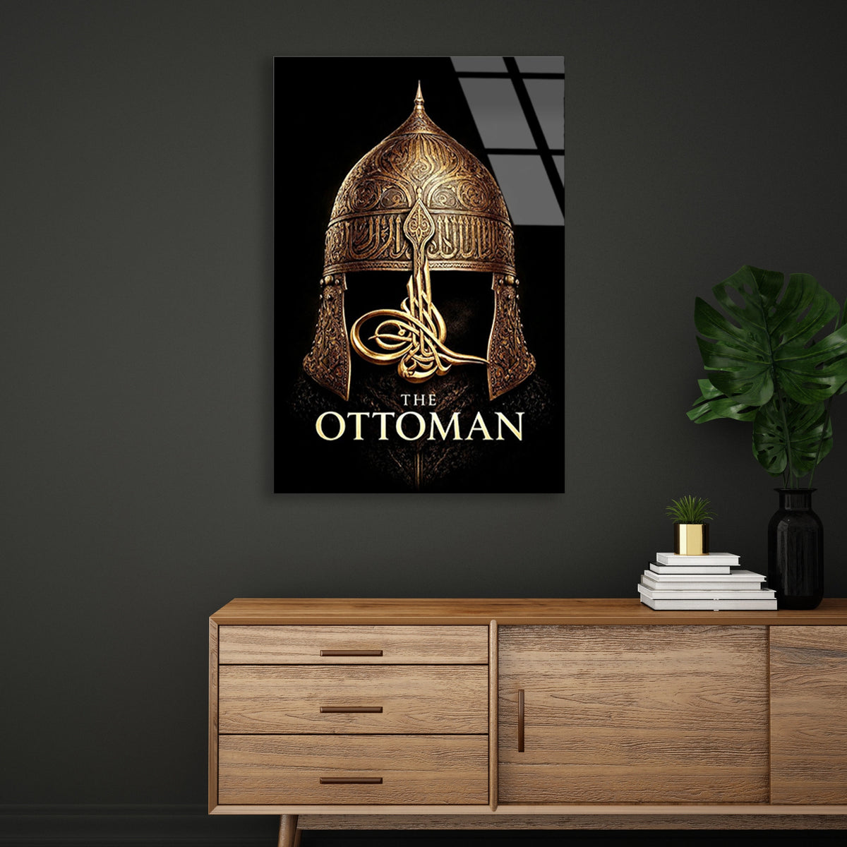 Osmanli Tugrali Migfer Cam Tablo