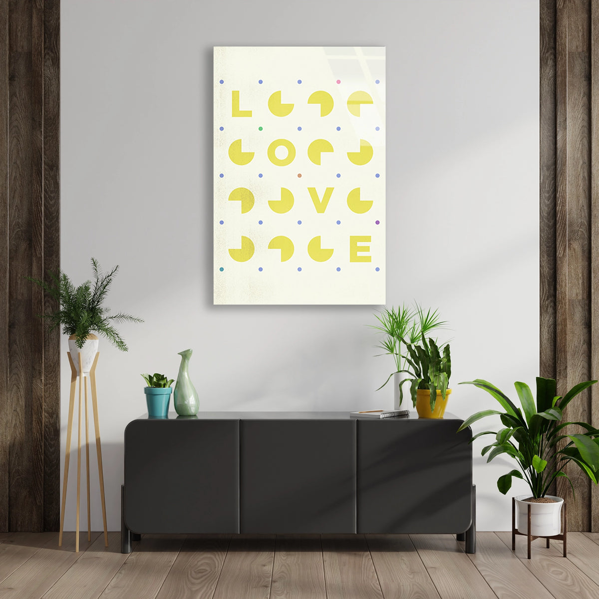 Pac-man Deseni Cam Tablo