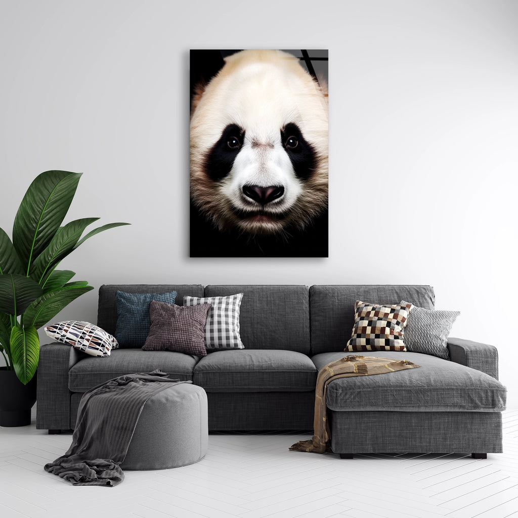 Panda Portresi Cam Tablo – Hayvan Duvar Dekoru - DEG0934