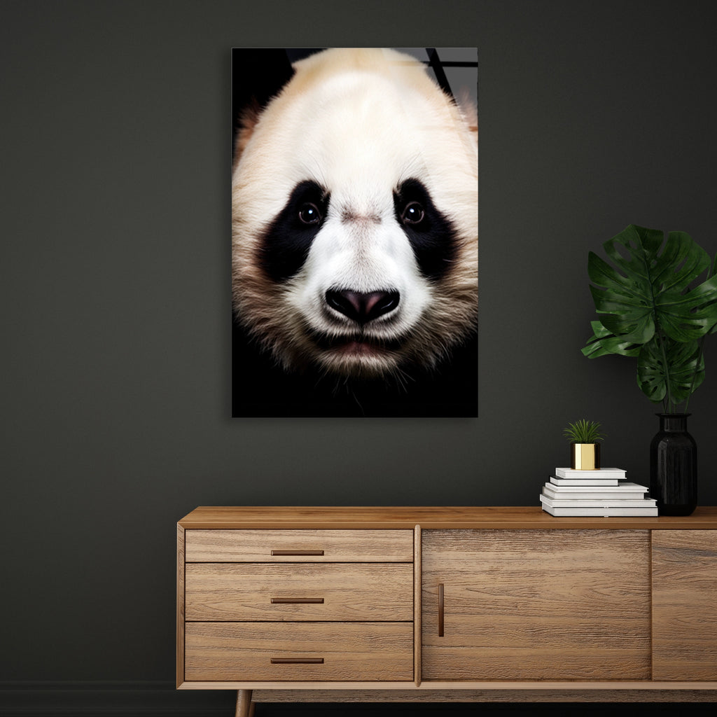 Panda Portresi Cam Tablo – Hayvan Duvar Dekoru - DEG0934