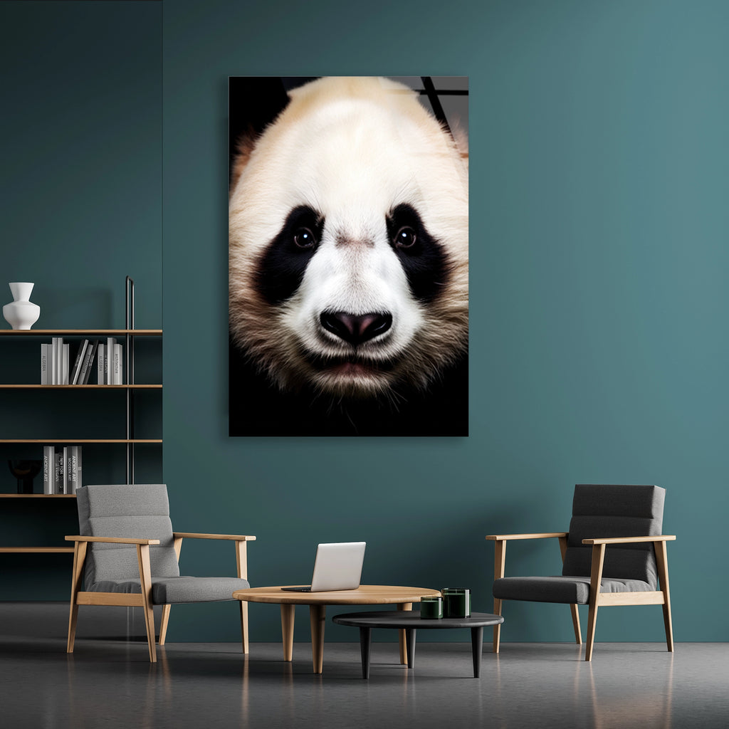 Panda Portresi Cam Tablo – Hayvan Duvar Dekoru - DEG0934