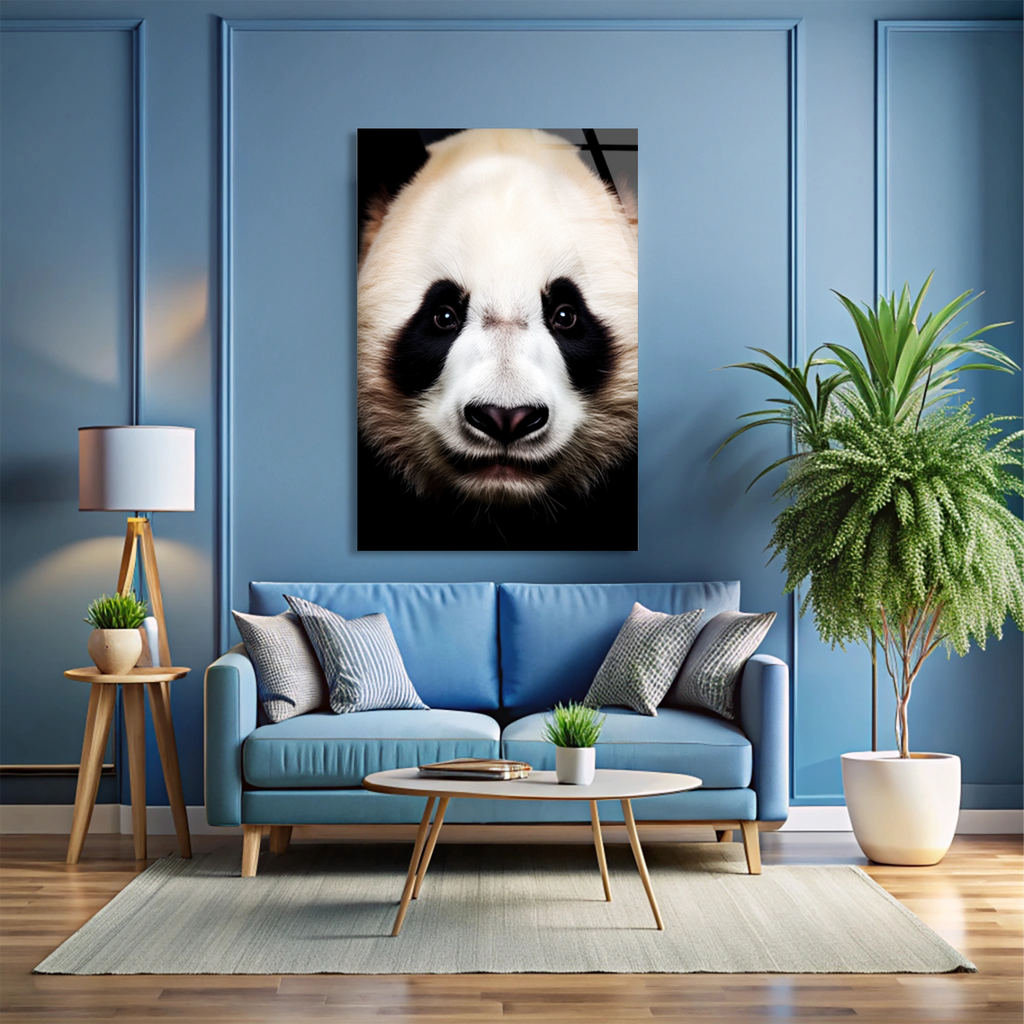 Panda Portresi Cam Tablo – Hayvan Duvar Dekoru - DEG0934
