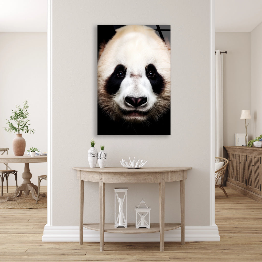 Panda Portresi Cam Tablo – Hayvan Duvar Dekoru - DEG0934