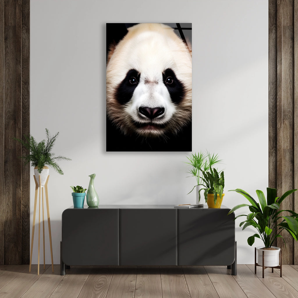Panda Portresi Cam Tablo – Hayvan Duvar Dekoru - DEG0934