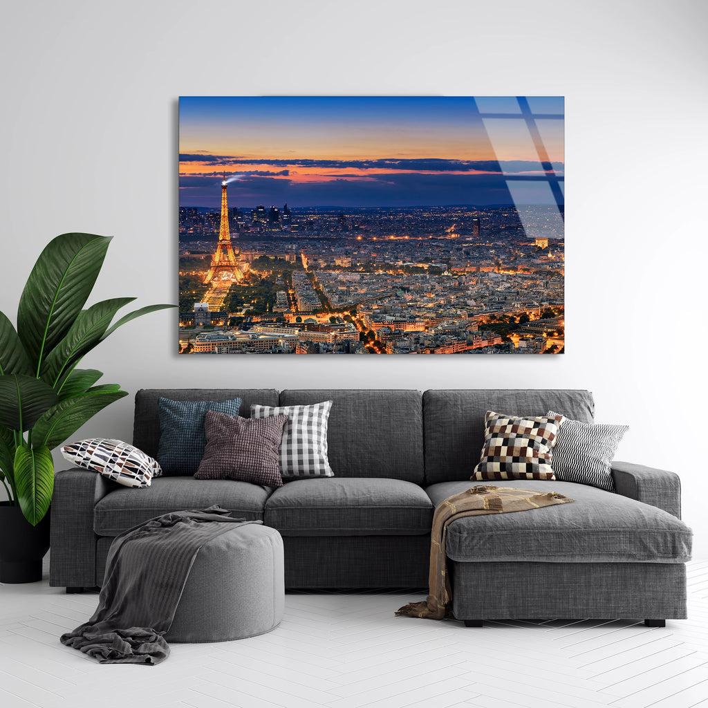 Paris Eyfel Kulesi Cam Tablo