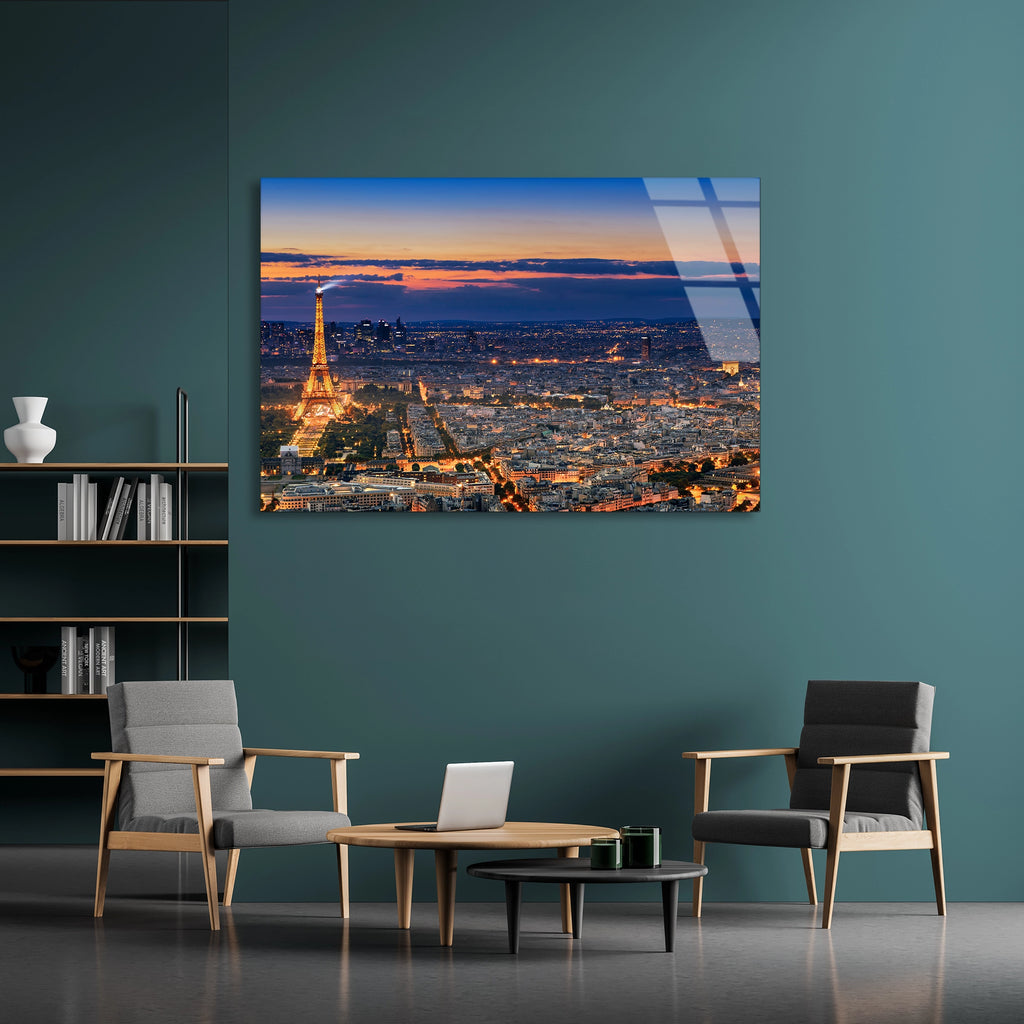 Paris Eyfel Kulesi Cam Tablo