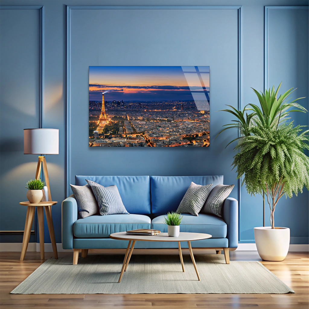 Paris Eyfel Kulesi Cam Tablo