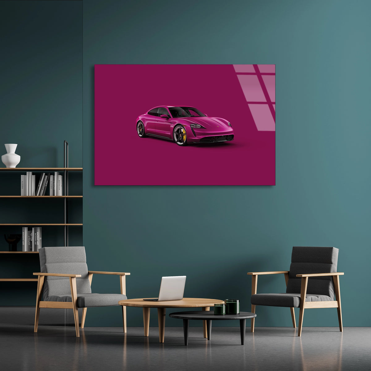 Pembe Elektrikli Araba Cam Tablo
