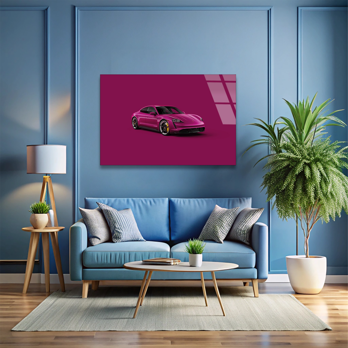 Pembe Elektrikli Araba Cam Tablo